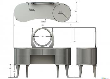 Set of furniture (KMB_0019-03) 3D model for CNC machine